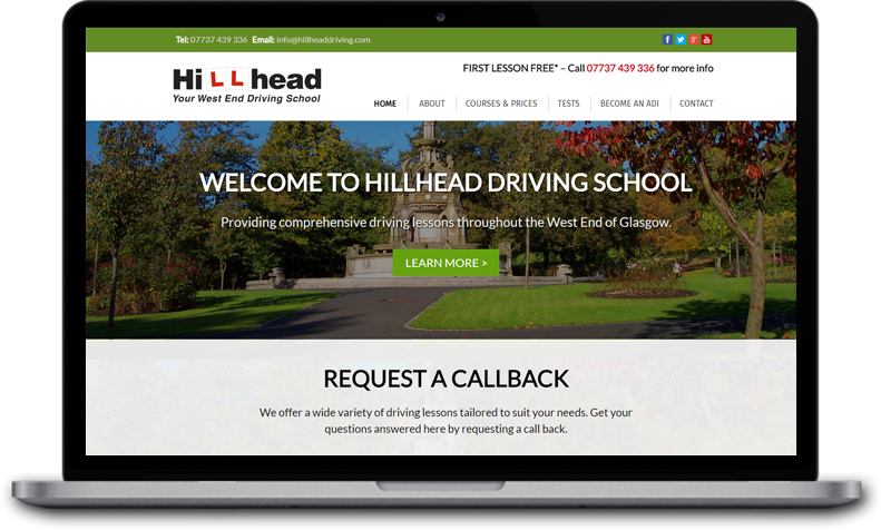 Website Design for Hillhead Driving School Glasgow