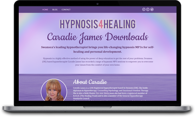 Website Design for Caradie James Downloads